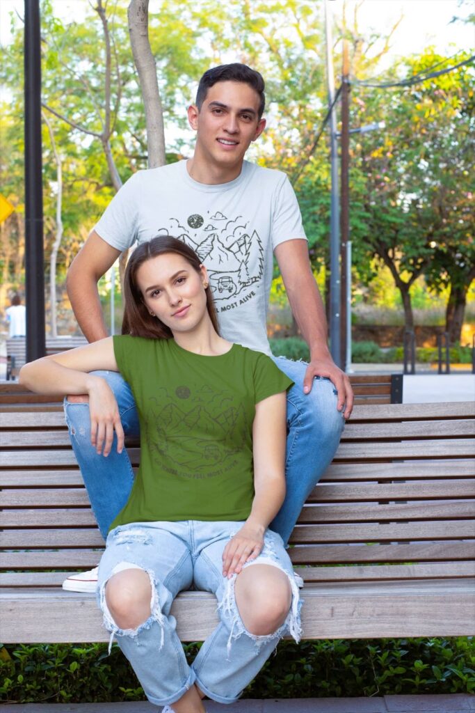 Buy online Luxury travel olive green t-shirt for women and men at DAYDREAMER FASHION LOUNGE